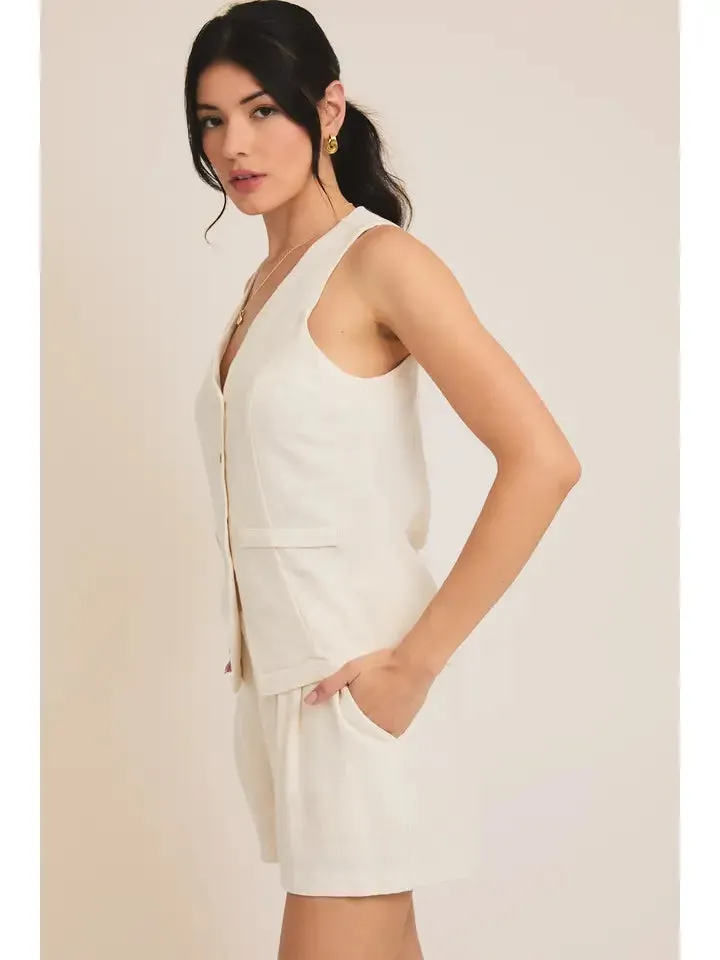Vest Top and Pleated linen Shorts NB
