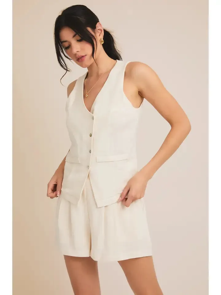 Vest Top and Pleated linen Shorts NB