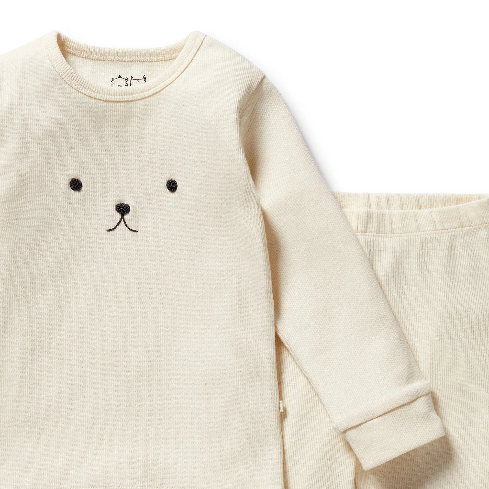 Wilson & Frenchy - Buttermilk Organic Rib Long Sleeved Pyjamas