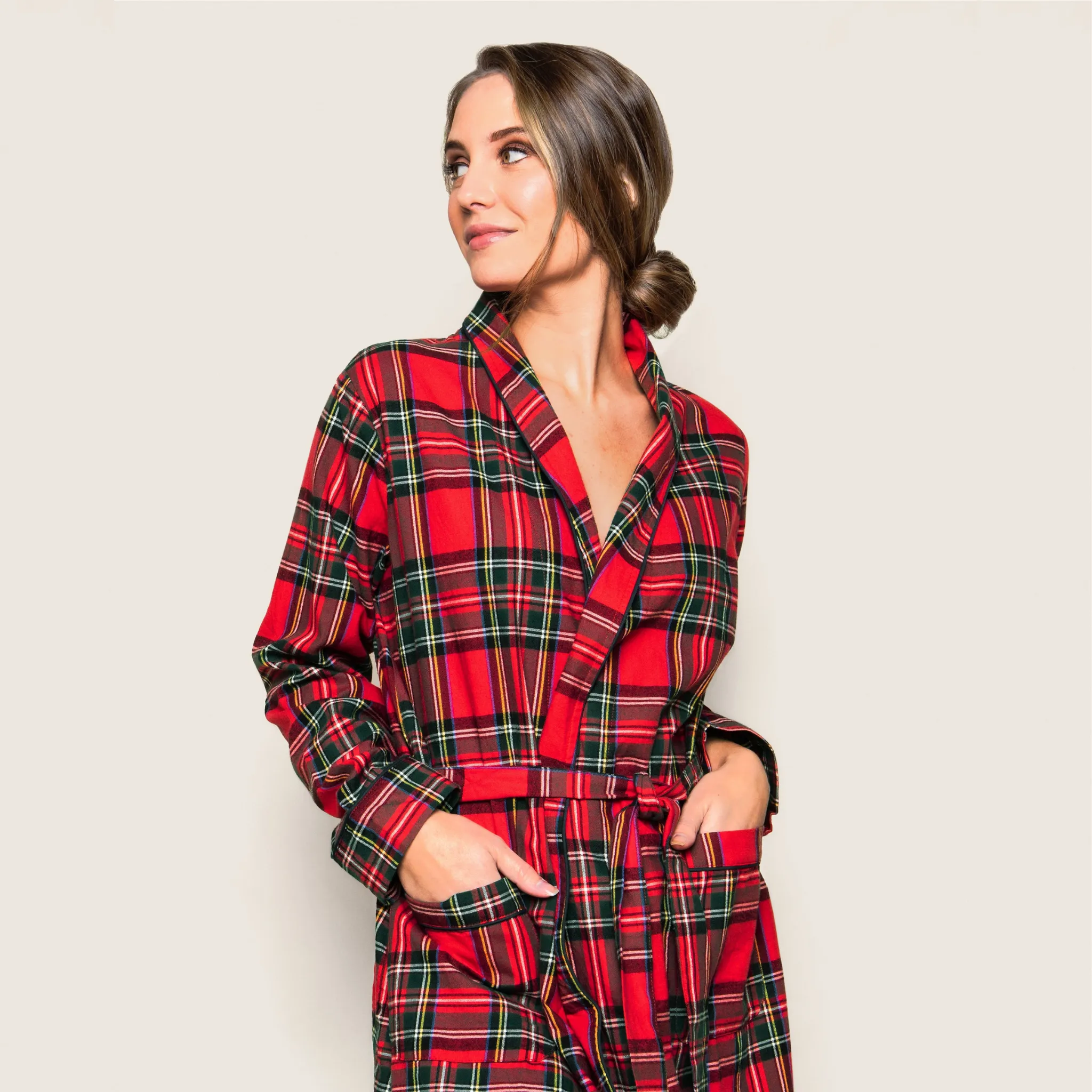 Women's Brushed Cotton Robe in Imperial Tartan