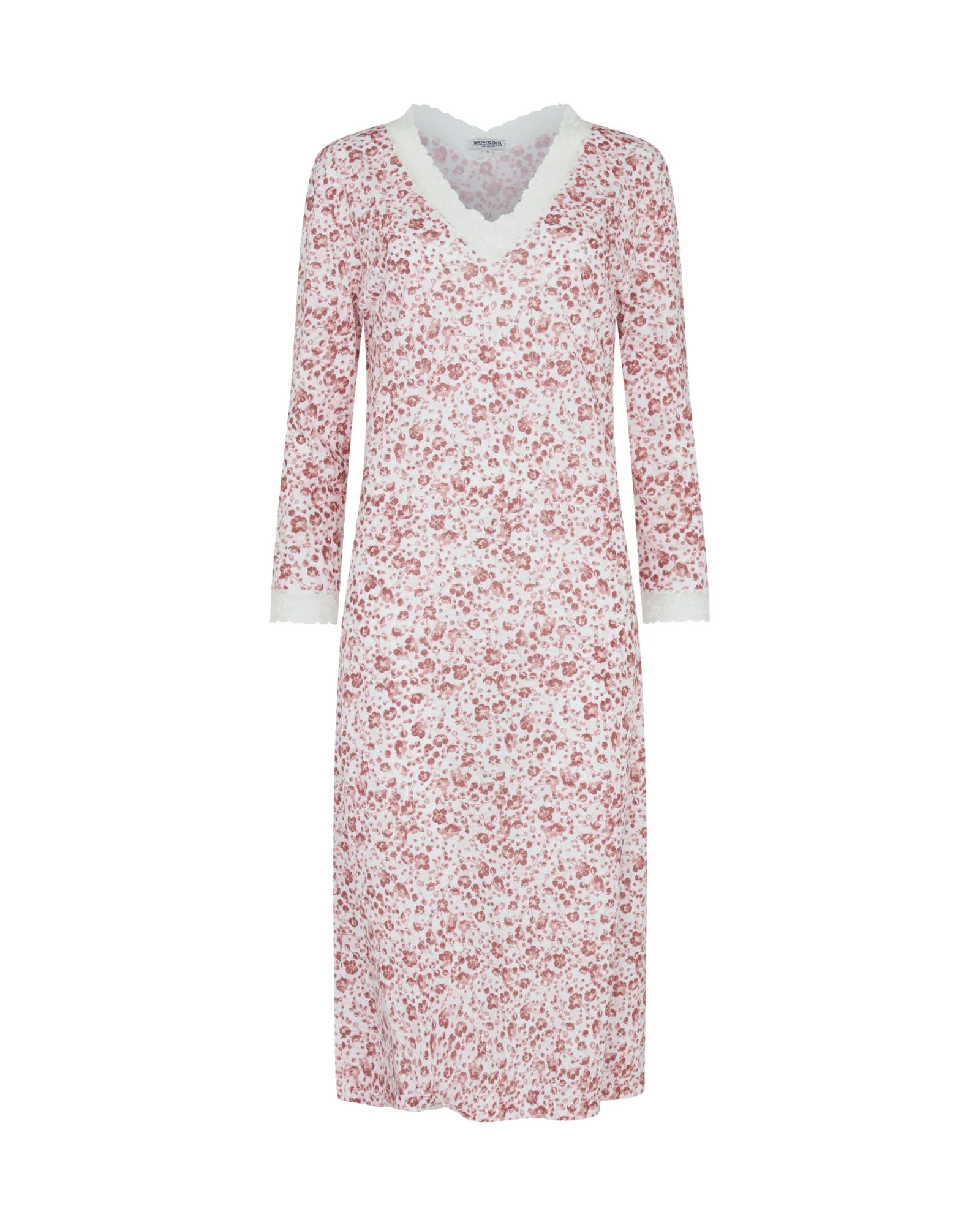 Women's Jersey Ella Nightdress - Viola Floral Pink