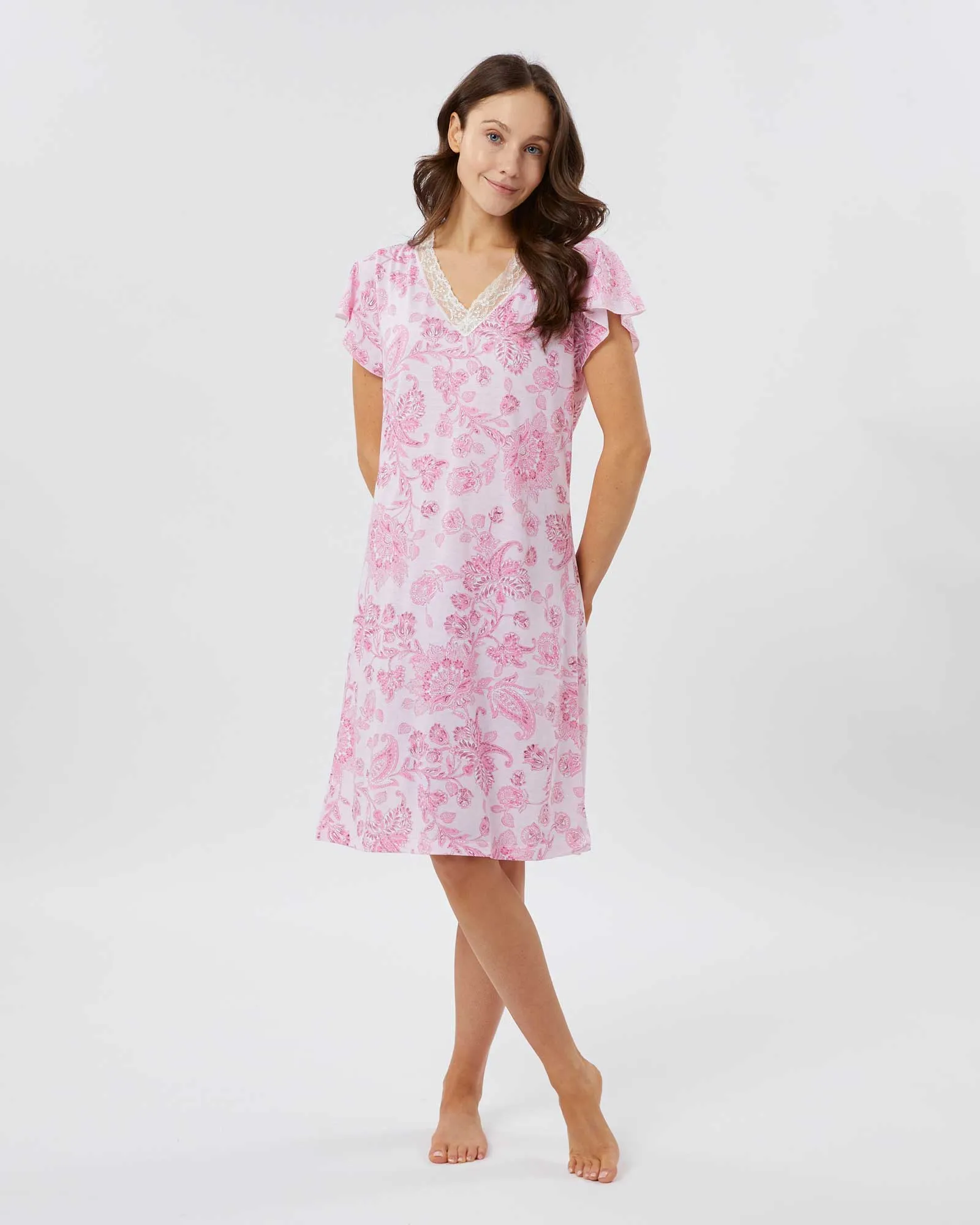 Women's Jersey Ella Short Nightdress - Somerby Floral