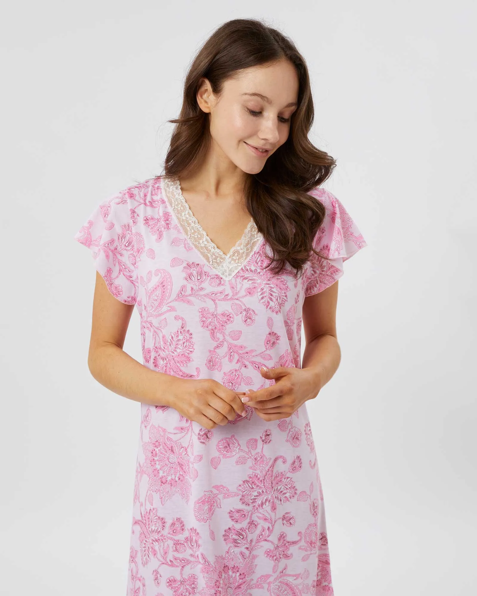 Women's Jersey Ella Short Nightdress - Somerby Floral