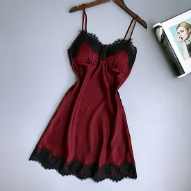 Women's sleepwear Lace Lingerie Silk NightDress
