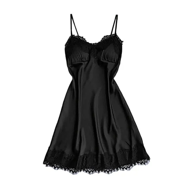 Women's sleepwear Lace Lingerie Silk NightDress