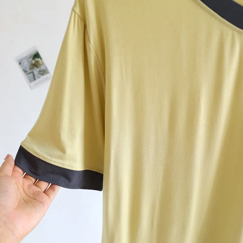 Yellow Contrast Modal Pajama Set