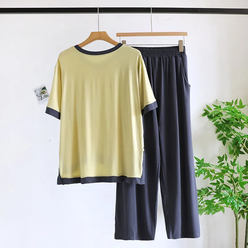 Yellow Contrast Modal Pajama Set