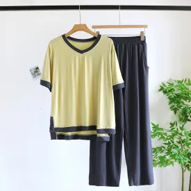 Yellow Contrast Modal Pajama Set